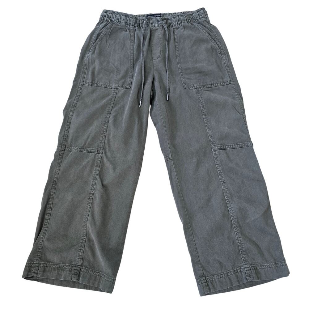 Banana Republic Olive Cargo Capri Pants Elastic Waist Relaxed Size: S Petite